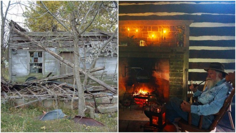 A Retired Mathematician Bought This Rotting Cabin For $100. And What He Did To It Was Mindblowing
