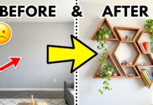 How to Build DIY Floating Geometric Wall Shelves on a Budget