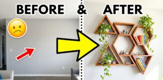 How to Build DIY Floating Geometric Wall Shelves on a Budget